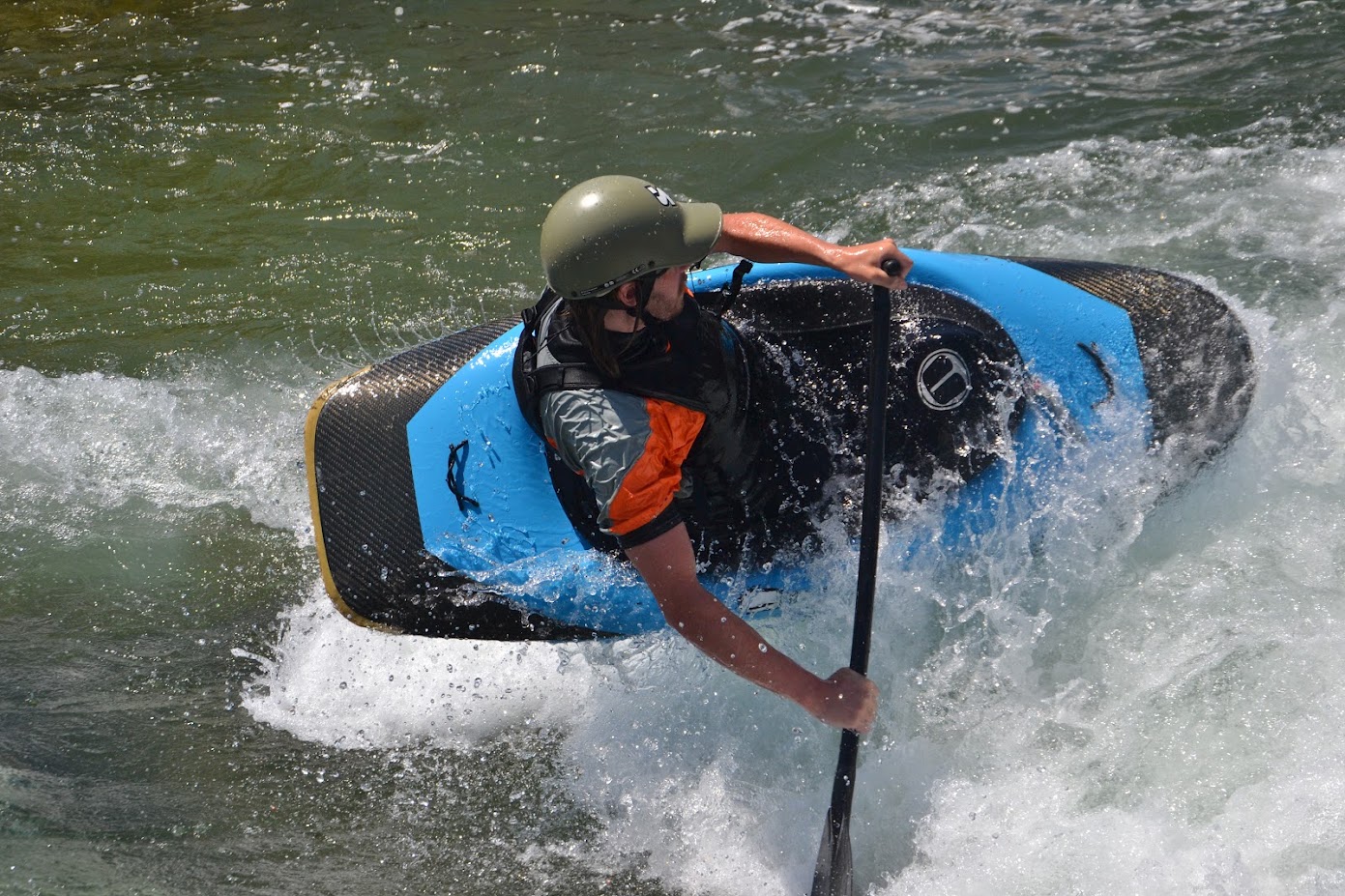 Connor Proud paddling C1 at Millau, France