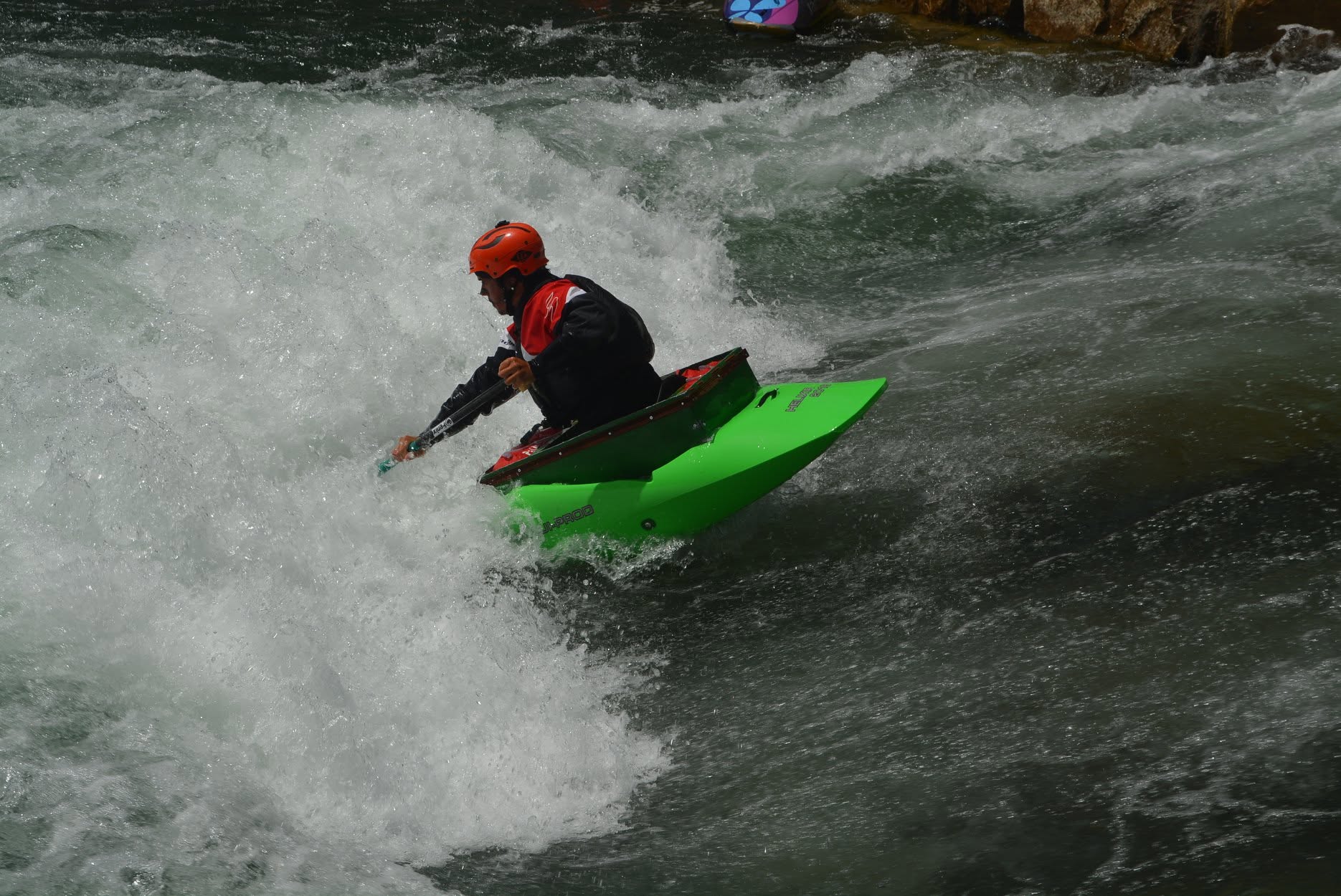 Jean-Yves Moustrou paddling a GuiGui Helixir OC1 at Sort