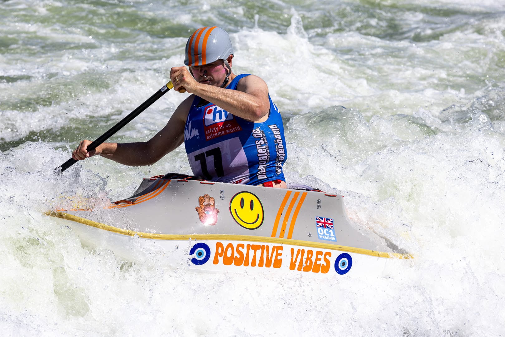 Paul Harwood paddling the ACID OC1 at Plattling