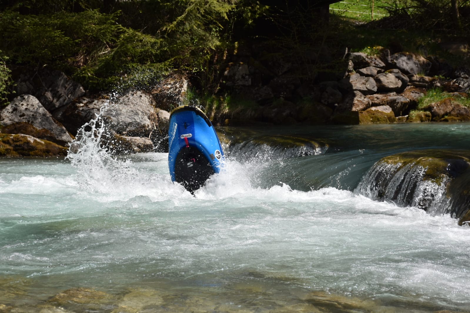 Sebastian Nelle paddling C1 at Spülschwamm in Sonthofen, Germany