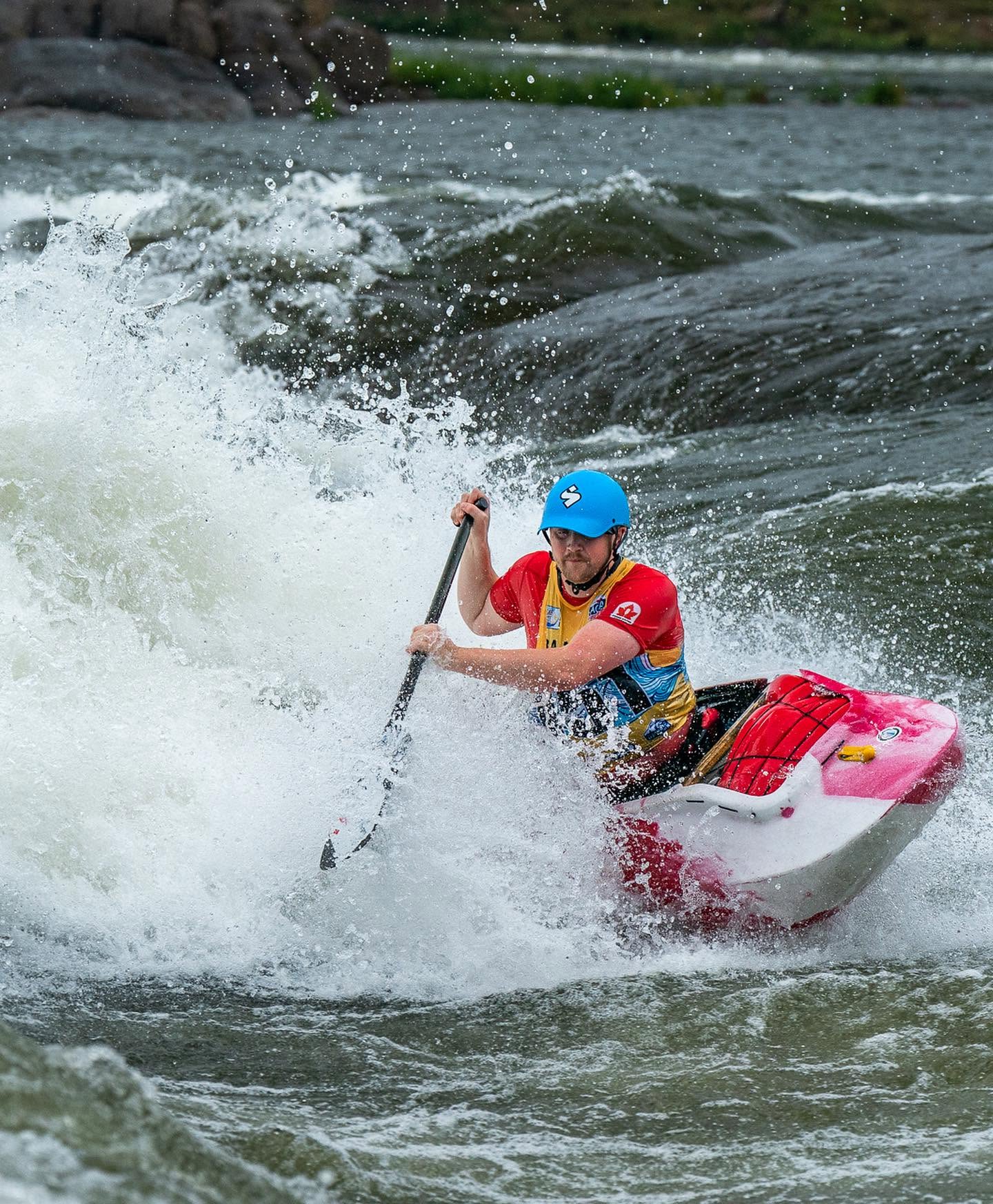 Zachary Zwanenburg paddling a Blackfly Delta OC1 at Good Wave